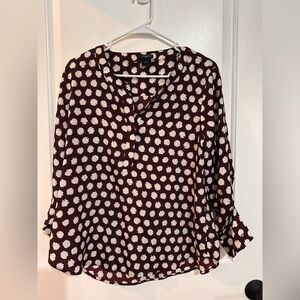 And Taylor burgundy blouse. Women’s size large petite
